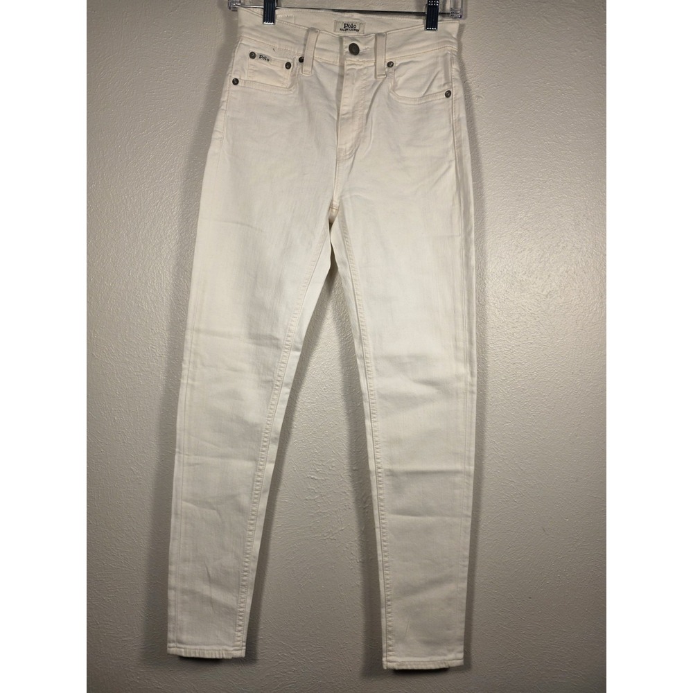 Polo Ralph Lauren The Tompkins Skinny High Rise Ankle Jeans White Size 25 NWOT